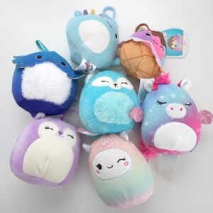 Squishmallows Kellytoy Plush Toys Lot of 7 Ornaments and Clips